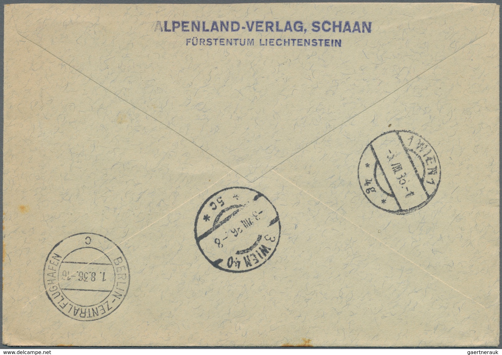 Zeppelinpost Europa: 1936, Liechtenstein, LZ 129 / Olympiafahrt, 50 Rp Grün "Steinadler" U. 1 Fr Ros - Andere-Europa