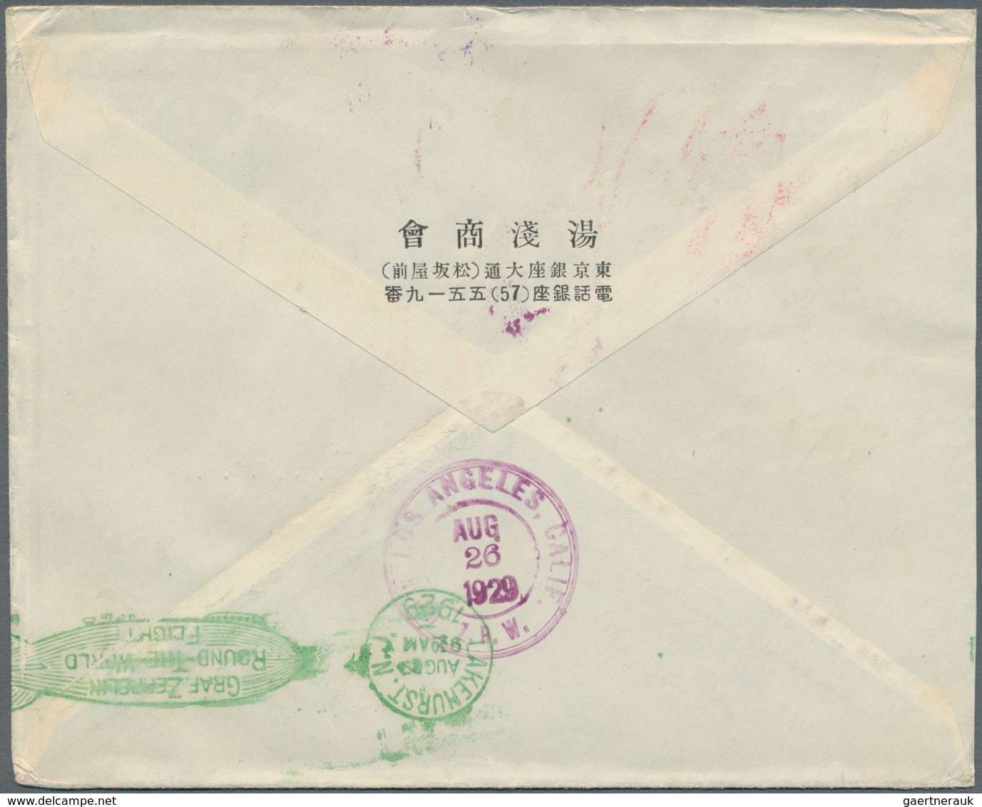 Zeppelinpost Übersee: 1929. Japan Cover Flown On The Graf Zeppelin's 1929 Weltrundflug / Round-the-w - Zeppelins