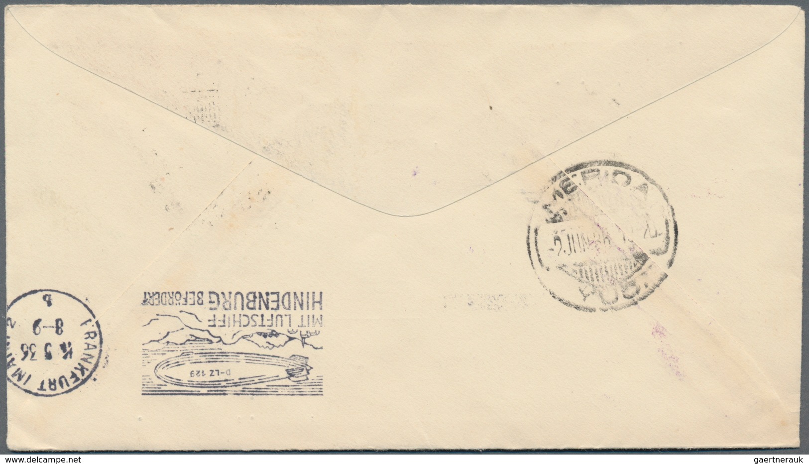 Zeppelinpost Übersee: 1936. Zeppelin Cover Flown On The Return Of The Hindenburg's 1st 1936 North Am - Zeppelins