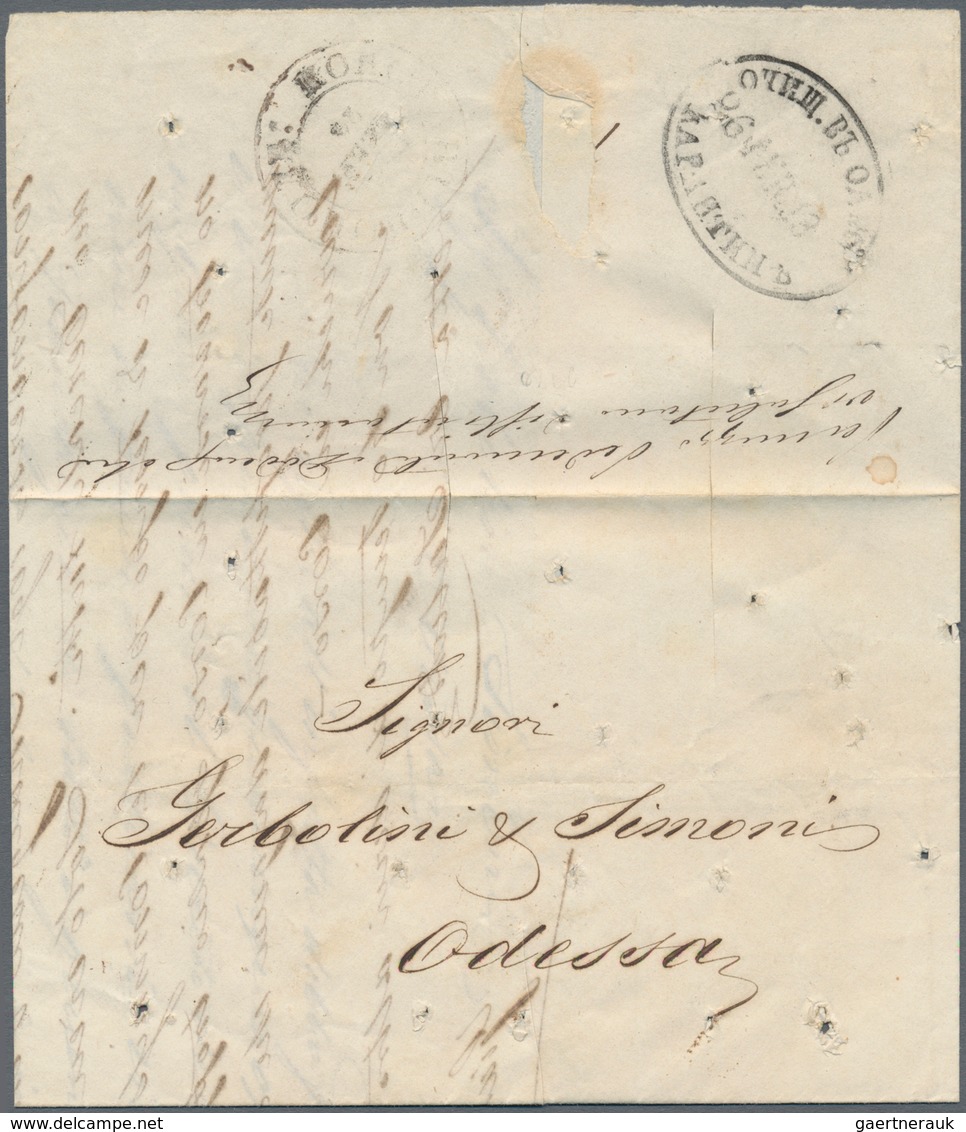 Disinfection Mail: 1852, Entire Letter From Messina, Dated Feb.24th 1852, Forwarded Via Constantinop - Other & Unclassified