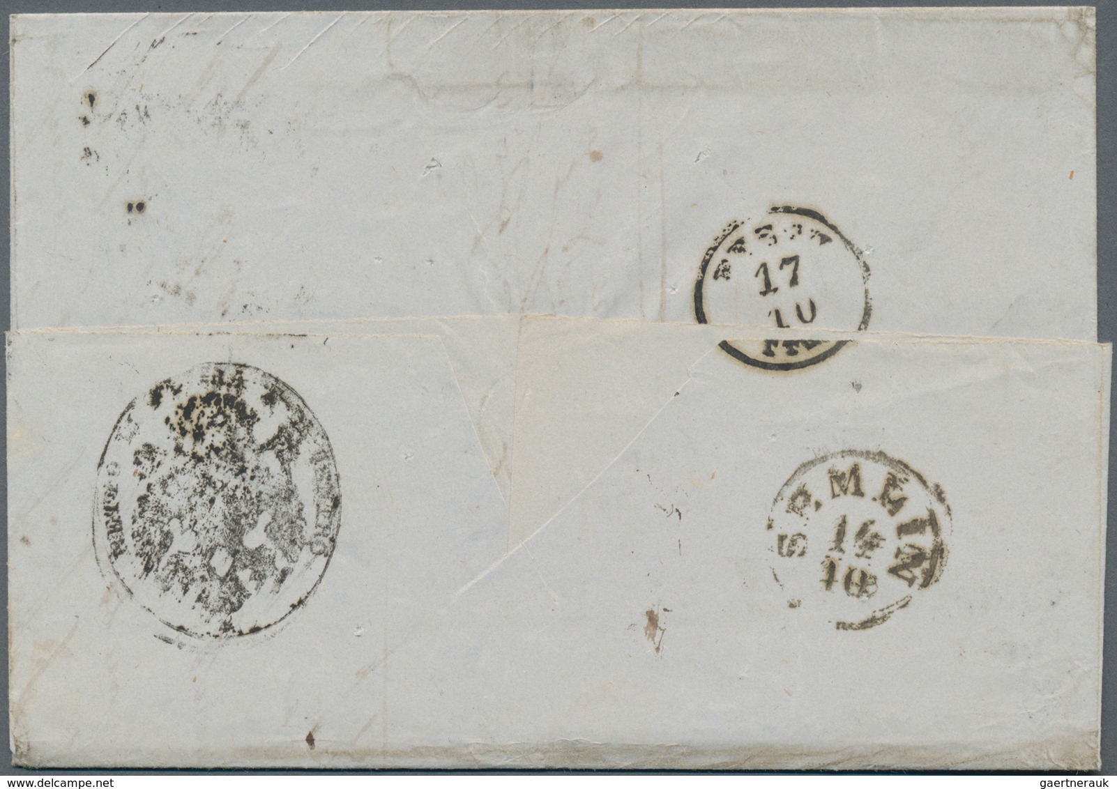 Disinfection Mail: 1857, 14 Oct, Letter From Belgrad, Dated Inside In Greek, Postmarked With Straigh - Other & Unclassified