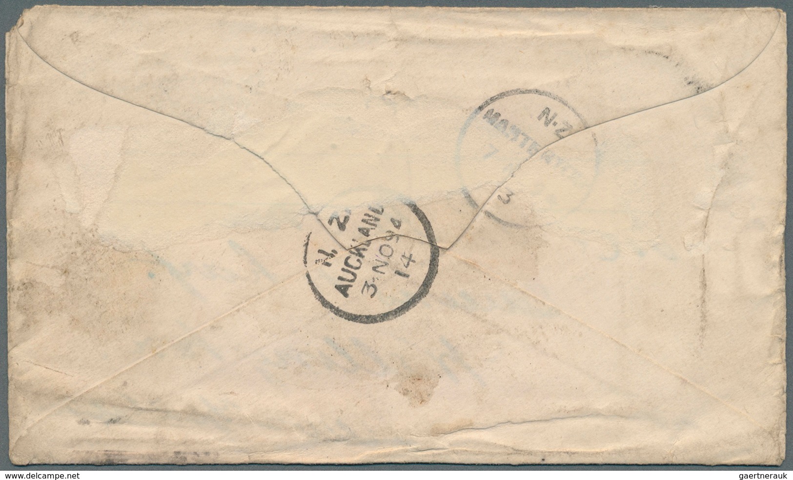 Katastrophenpost: 1894, Saved From The Wreck Of The / "WAIRARAPA", Blue Two-line On Cover (stamps Wa - Other & Unclassified