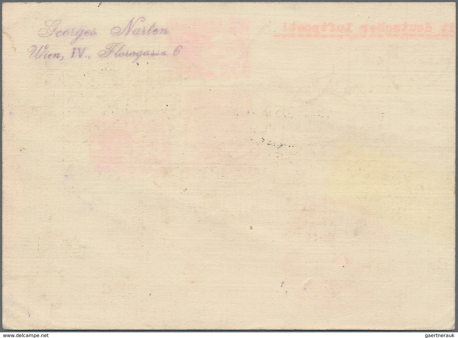 Katastrophenpost: 1934, Registered Card From Vienna 26.4.34 To Rio De Janeiro Via Stuttgart 28.4.34/ - Other & Unclassified