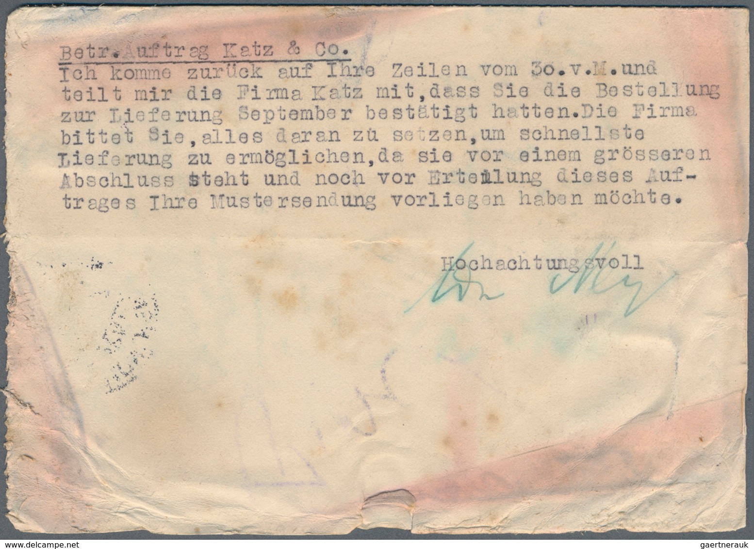 Katastrophenpost: 1937, Special Part Folded Card Form "Sparkarte" Franked 10 P. "TEL AVIV 30 SP 37", - Andere & Zonder Classificatie