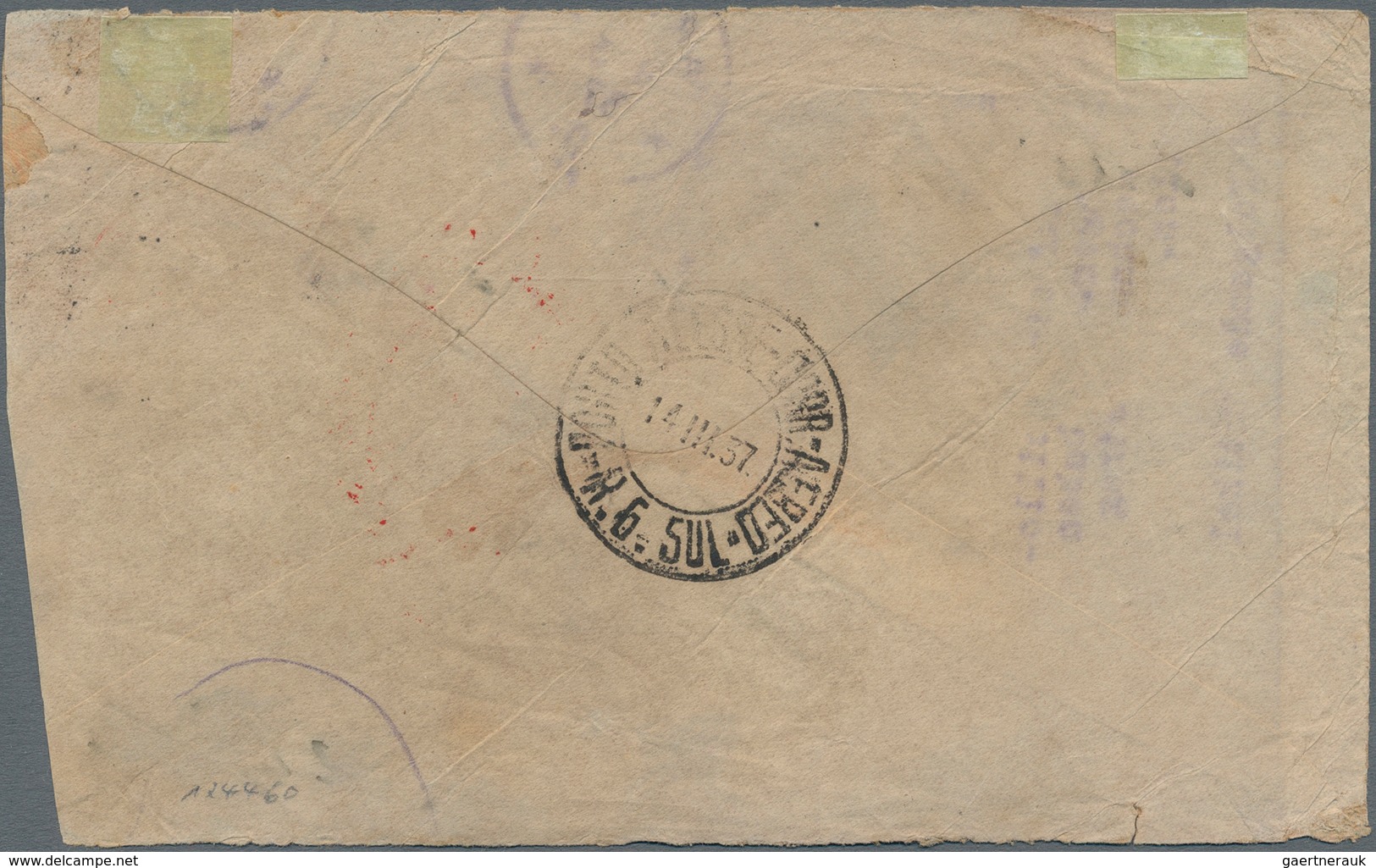 Katastrophenpost: 1937, German Airmail Cover With Red Handstamp "EUROPA-SÜDAMERIKA" From Tuttlingen - Other & Unclassified