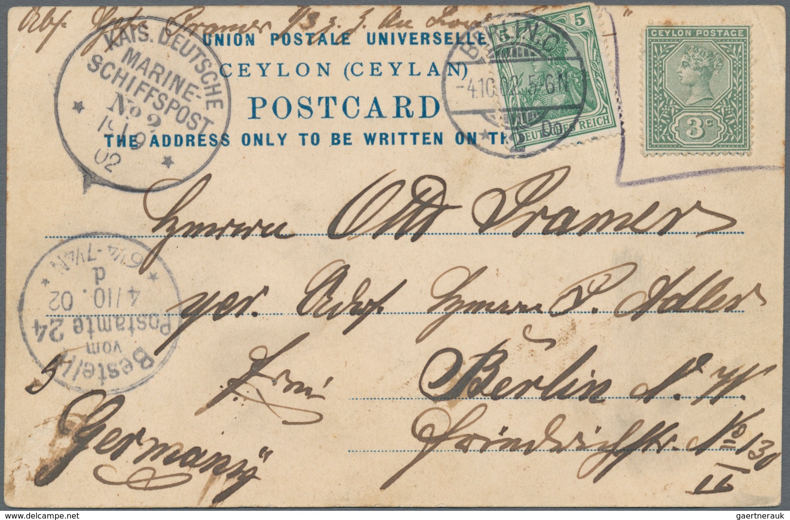 Deutsche Schiffspost - Marine: 1902 (19.9.), Pisa-Provisorium: Stempel "KAIS. DEUTSCHE MARINE-SCHIFF - Other & Unclassified