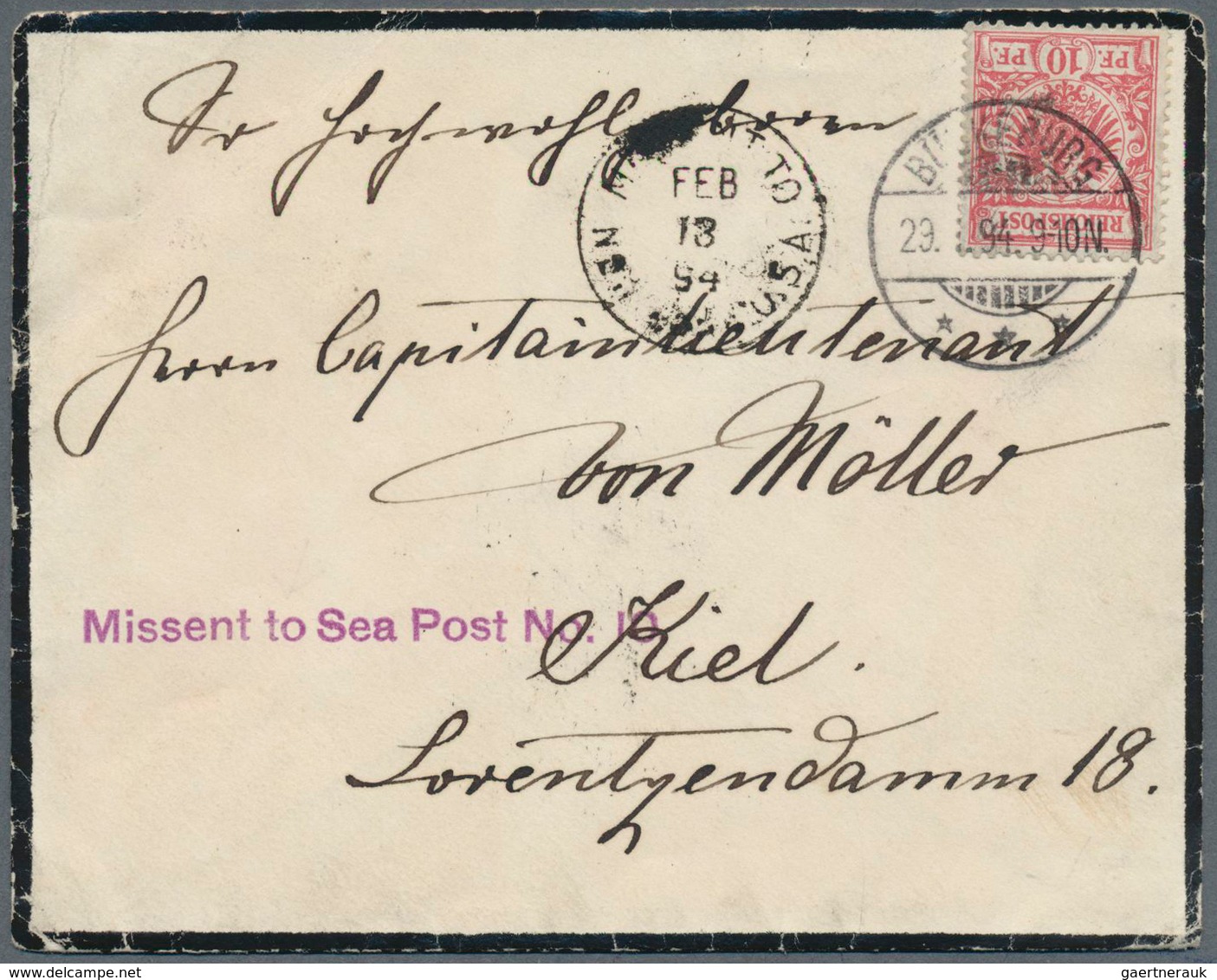 Deutsche Schiffspost Im Ausland - Seepost: 1894/1912, Partie Mit Drei Seltenen Belegen, Dabei Dt.Rei - Other & Unclassified