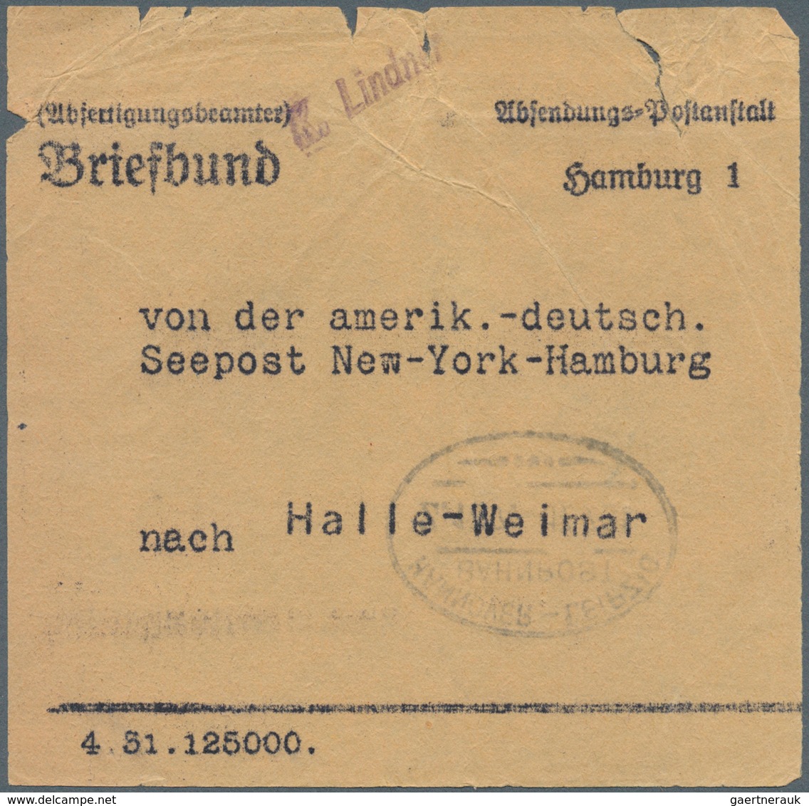 Deutsche Schiffspost Im Ausland - Seepost: 1931 - 33, Amerikan.-deut. Seepost New York - Hamburg, 10 - Other & Unclassified