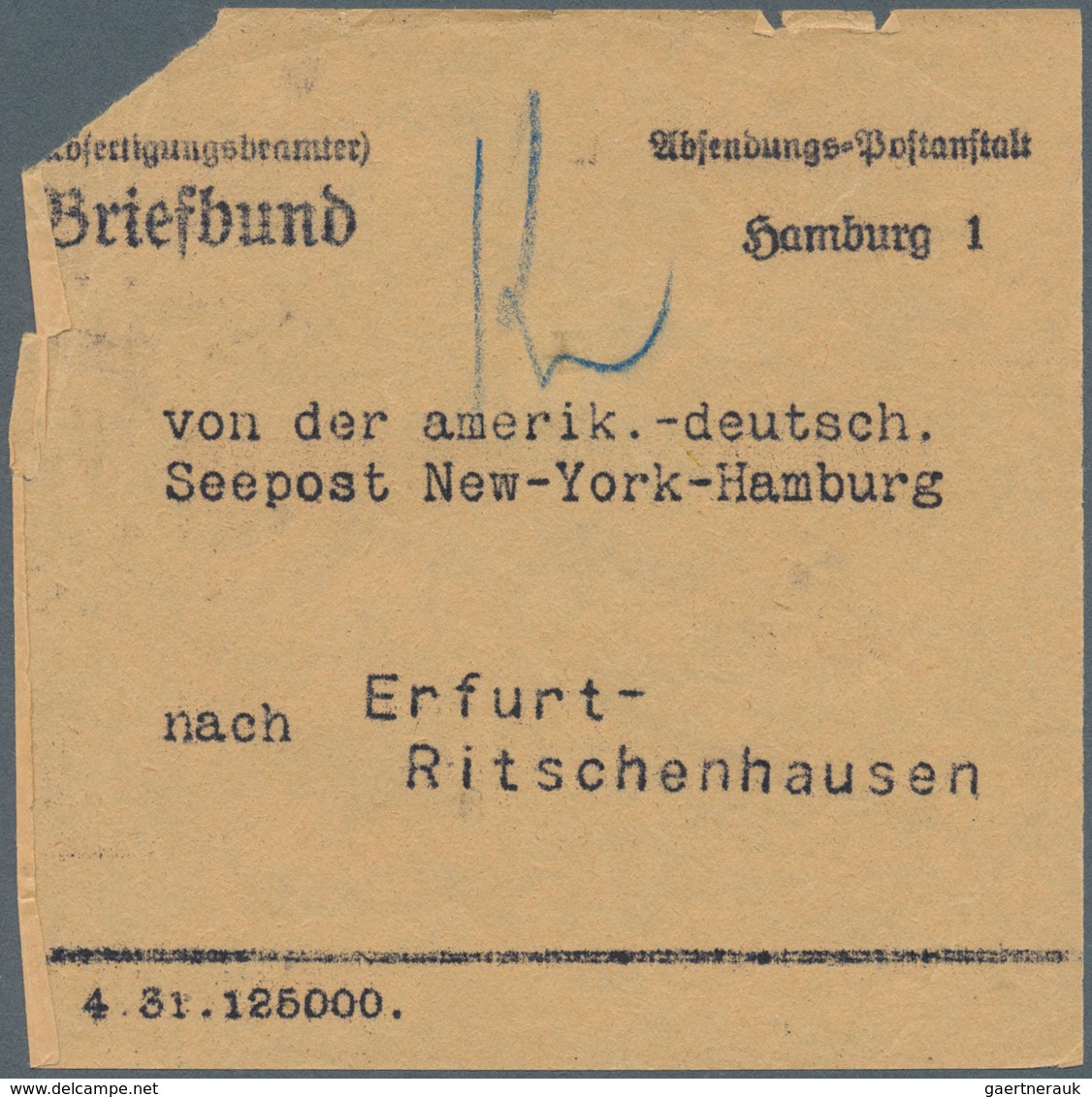 Deutsche Schiffspost Im Ausland - Seepost: 1931 - 33, Amerikan.-deut. Seepost New York - Hamburg, 10 - Other & Unclassified