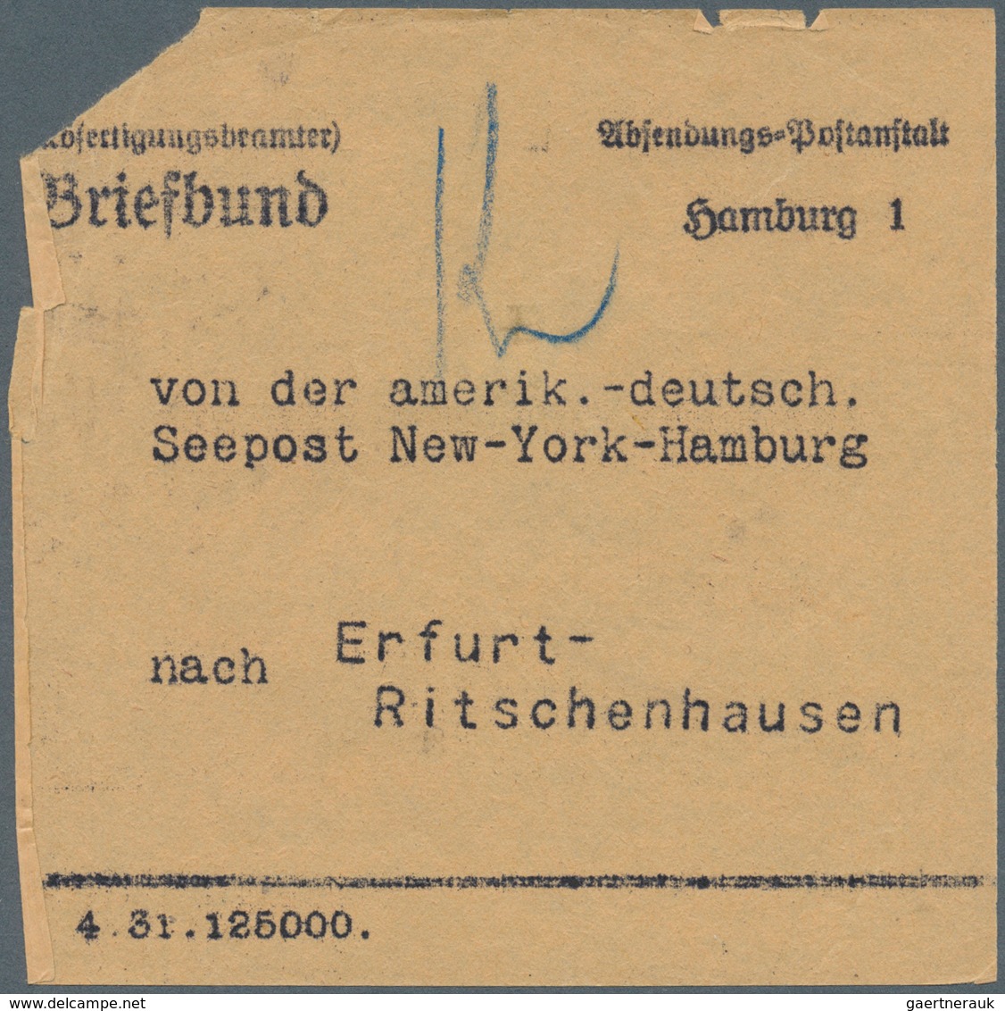 Deutsche Schiffspost Im Ausland - Seepost: 1931 - 33, Amerikan.-deut. Seepost New York - Hamburg, 10 - Andere & Zonder Classificatie