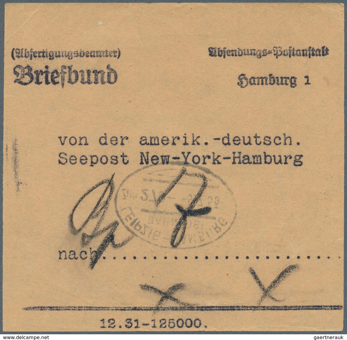 Deutsche Schiffspost im Ausland - Seepost: 1931 - 33, amerikan.-deut. Seepost New York - Hamburg, 10