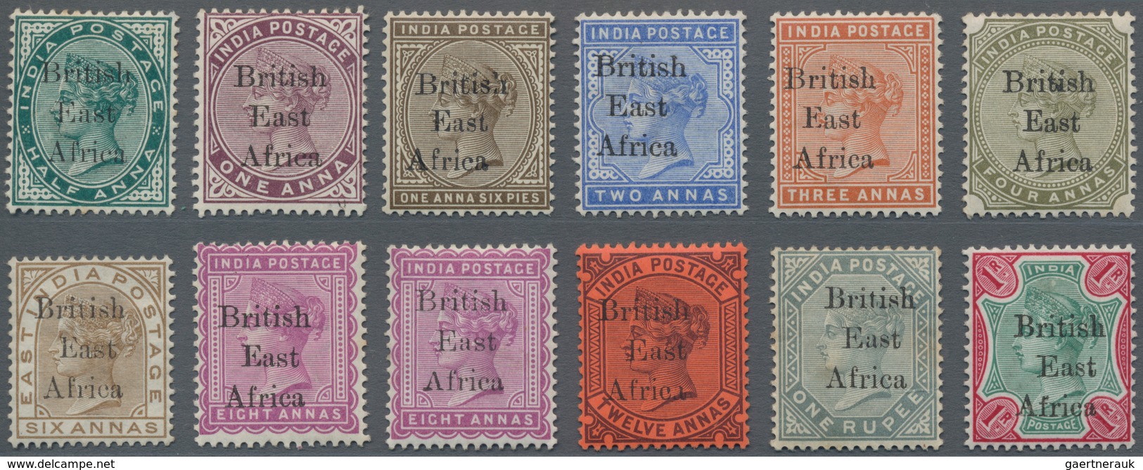 Britisch-Ostafrika Und Uganda: 1895-96 Set Of 15 (no 2½a. But Second Coulr Shade Of 8a.) Plus 2½ On - East Africa & Uganda Protectorates