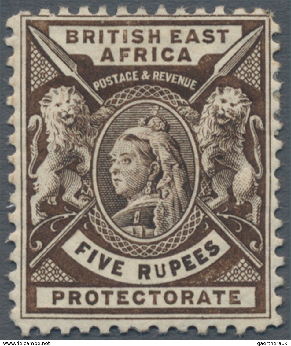 Britisch-Ostafrika Und Uganda: 1896-1901 QV 5r. Sepia, Variety "Thin U In RUPEES", Mounted Mint, Fre - East Africa & Uganda Protectorates