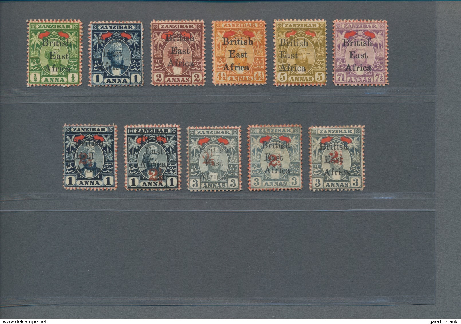 Britisch-Ostafrika Und Uganda: 1897 Stamps Of Zanzibar Optd. "British/East/Africa", With Set Of Six - Protectoraten Van Oost-Afrika En Van Oeganda