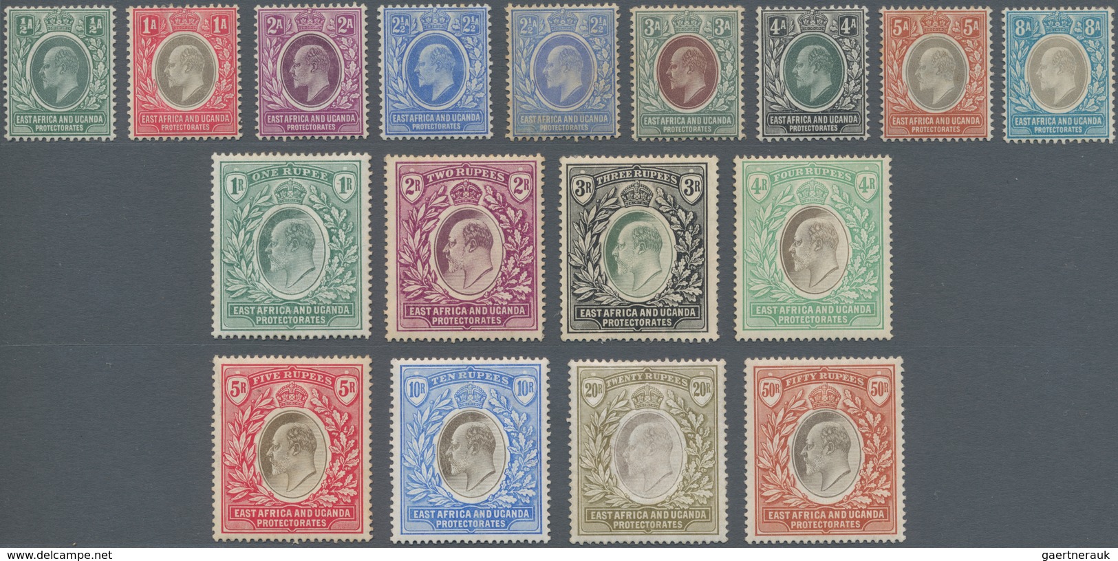 Britisch-Ostafrika Und Uganda: 1904-10 KEVII. Complete Sets On Paper Watermarked Mult Crown CA, From - East Africa & Uganda Protectorates