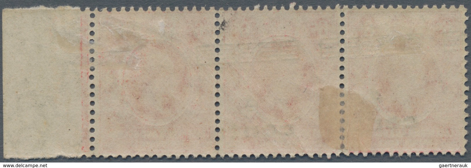 Britisch-Ostafrika Und Uganda: 1921 4c. On 6c. Scarlet, Right-hand Marginal Stip Of Three, Variety " - Protectoraten Van Oost-Afrika En Van Oeganda