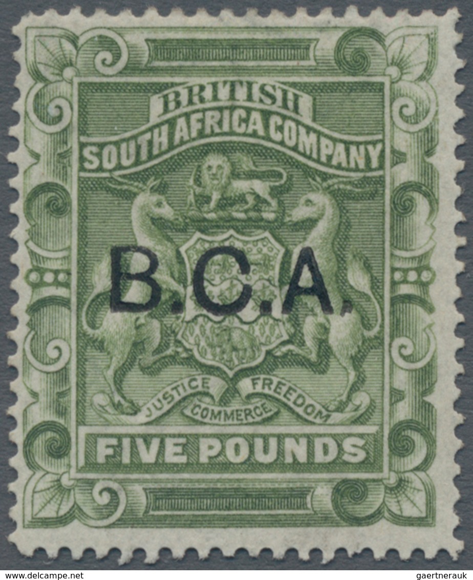 Britisch-Zentralafrika: 1891-95 £5 Sage-green Optd. "B.C.A.", Mint Lightly Hinged, Fresh And Very Fi - Other & Unclassified