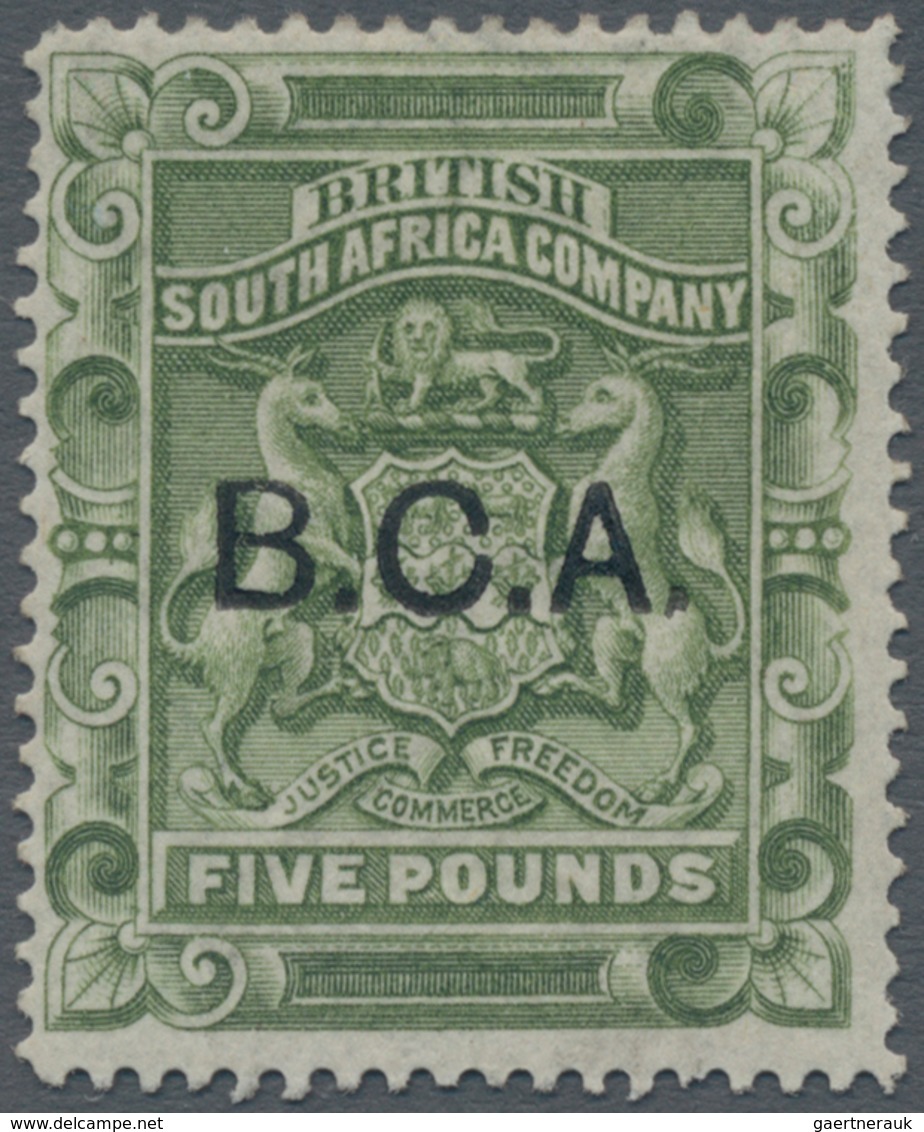 Britisch-Zentralafrika: 1891-95 £5 Sage-green Optd. "B.C.A.", Mint Lightly Hinged, Fresh And Very Fi - Andere & Zonder Classificatie