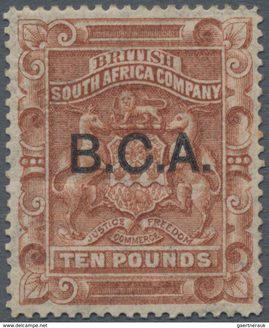 Britisch-Zentralafrika: 1891-95 £10 Brown Optd. "B.C.A.", Mint Lightly Hinged, Fresh And Very Fine. - Otros & Sin Clasificación