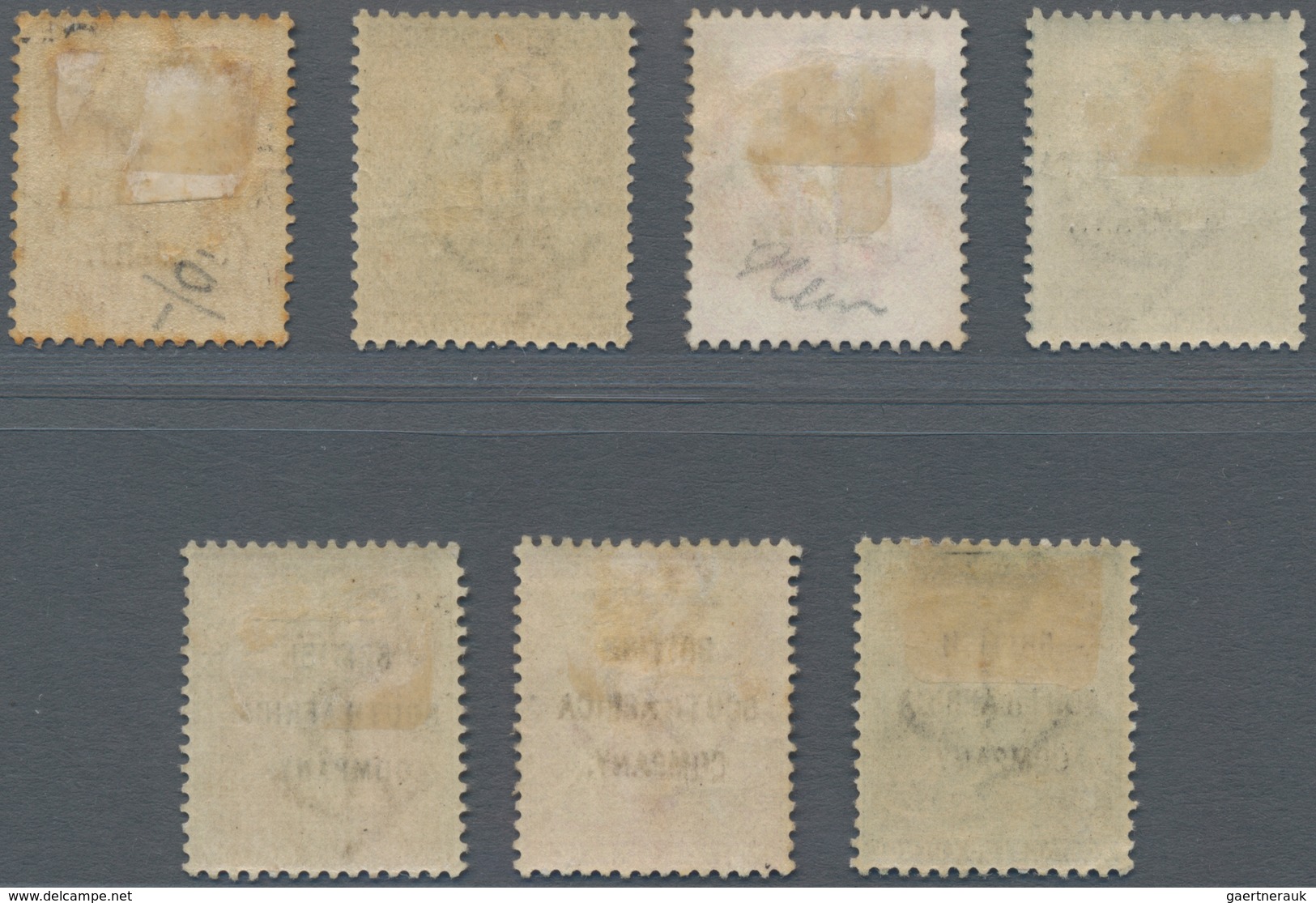 Britische Südafrika-Gesellschaft: 1896 Complete Set Of Seven Up To 1s., All Mounted Mint, The 3d. An - Non Classificati
