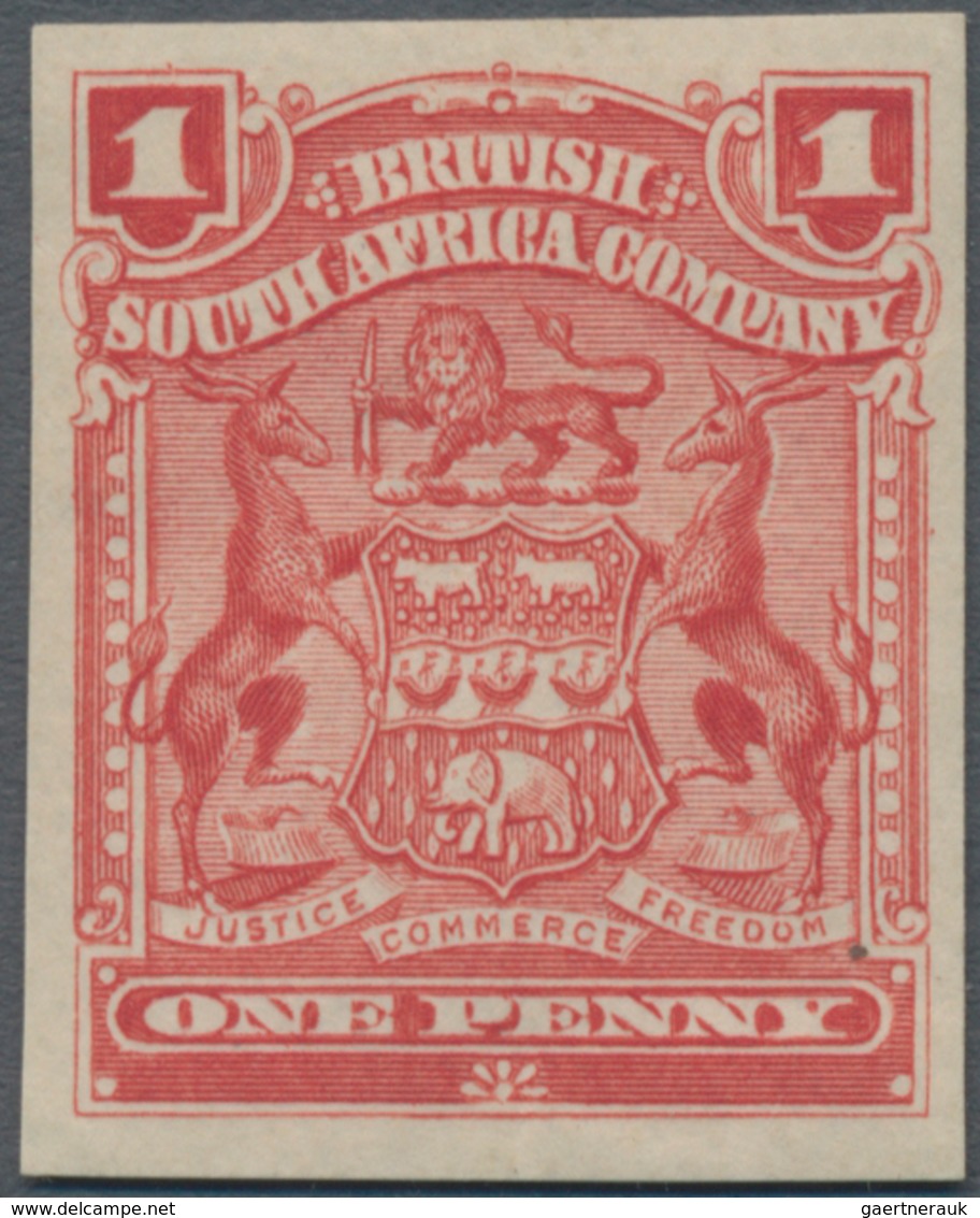 Britische Südafrika-Gesellschaft: 1898-1908 1d. Red IMPERFORATED Single, Mounted Mint, Fresh And Fin - Unclassified