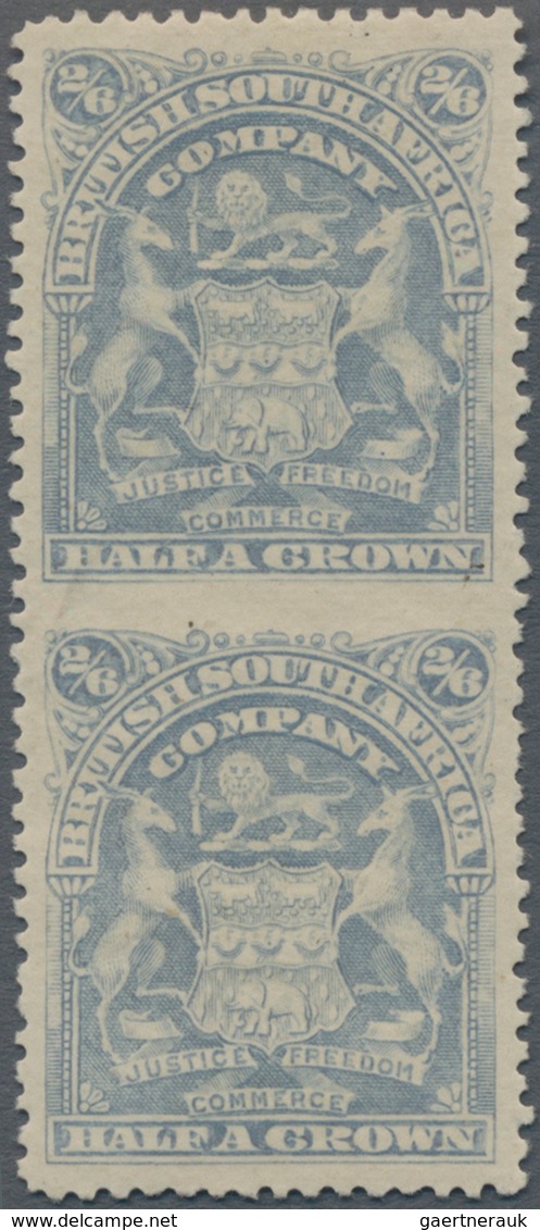 Britische Südafrika-Gesellschaft: 1898-1908 2s6d. Bluish Grey Vertical Pair, Variety IMPERFORATED BE - Unclassified