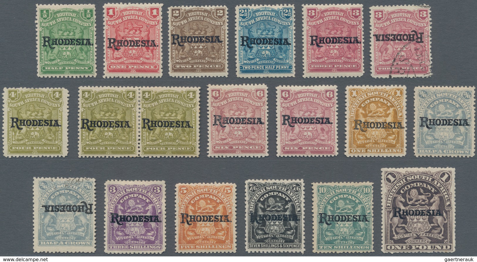 Britische Südafrika-Gesellschaft: 1909-12 'Coat Of Arms' Set From ½d. To £1 Plus Colour Shades Plus - Zonder Classificatie