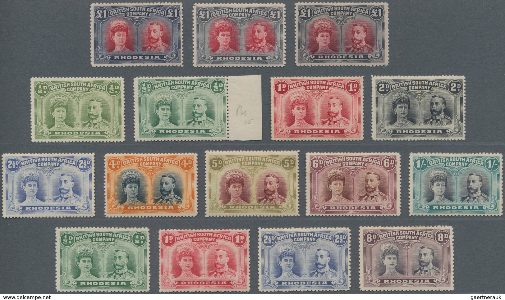 Britische Südafrika-Gesellschaft: 1910-13 'Double Heads': More Than Complete Set Of 73 Mint Stamps, - Unclassified