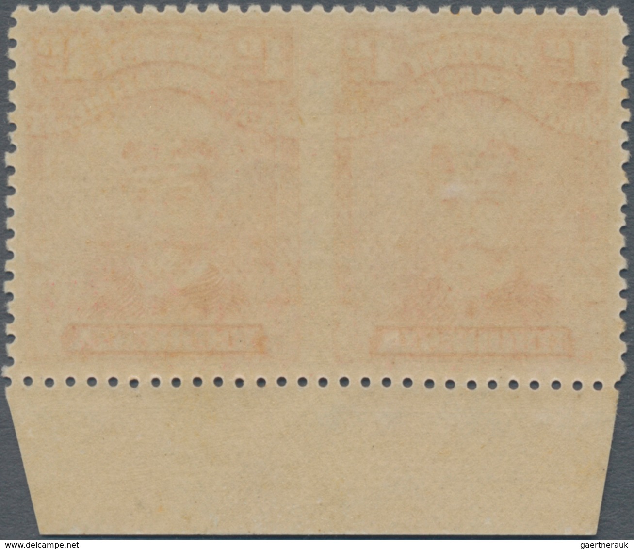 Britische Südafrika-Gesellschaft: 1913-19 KGV. 1d. Bright Rose-scarlet Bottom Marginal Pair, IMPERFO - Unclassified