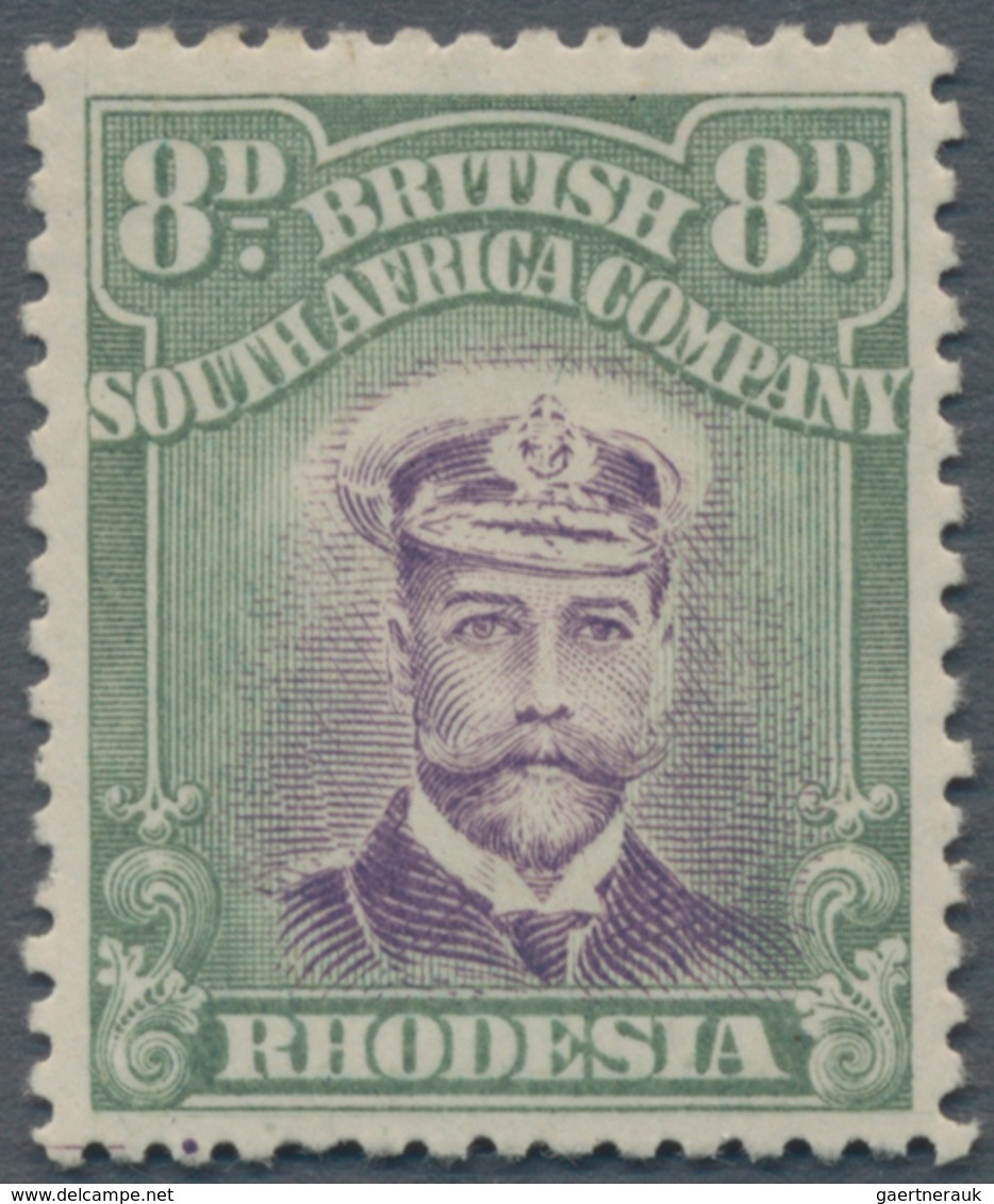 Britische Südafrika-Gesellschaft: 1913-19 KGV. 8d. Violet & Green, Perf 14, Printed From Double Plat - Ohne Zuordnung
