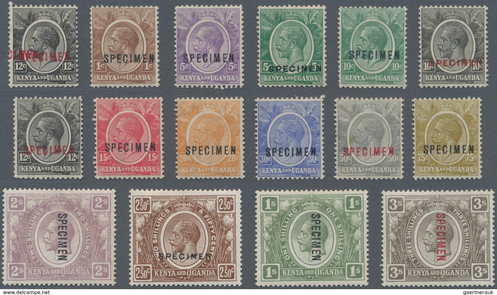 Ostafrikanische Gemeinschaft: 1922-27 KGV. Complete Set Of 30 Up To 100r. All Optd. "SPECIMEN", Plus - British East Africa