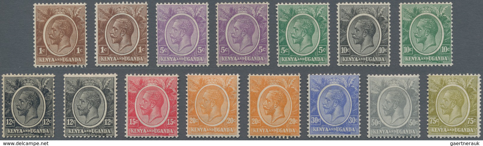 Ostafrikanische Gemeinschaft: 1922-27 KGV. Set Of 30 From 1c. To 10r. Including Few Colour Shades, M - África Oriental Británica