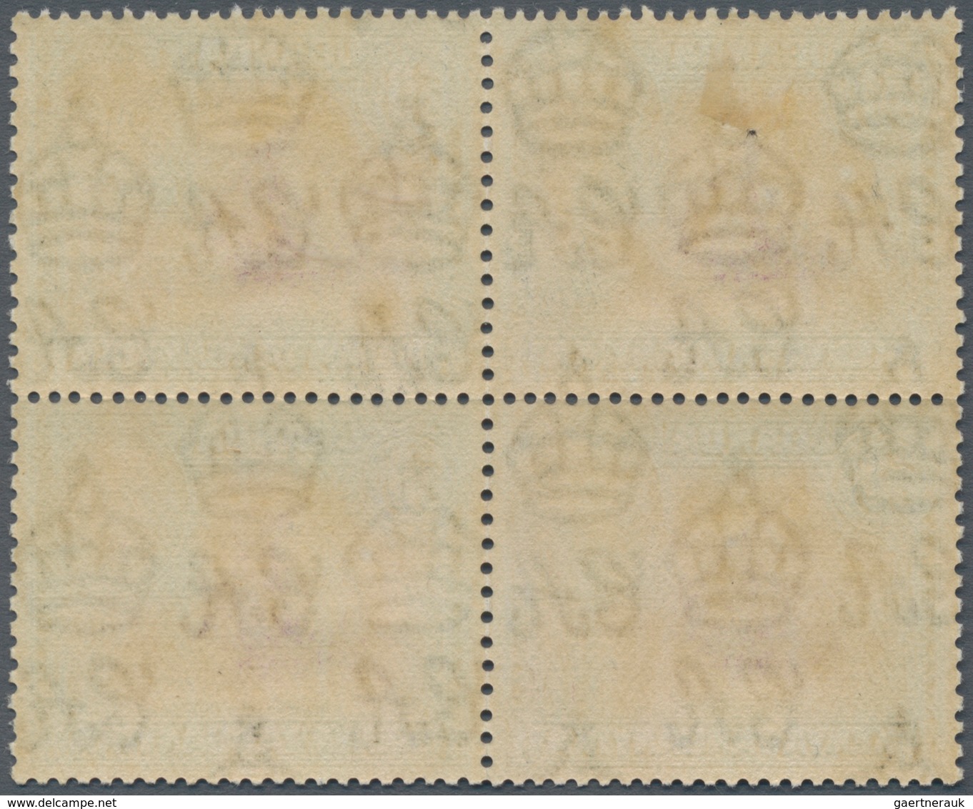 Ostafrikanische Gemeinschaft: 1938-54 KGVI. 50c. Block Of Four With Bottom Left Stamp Showing Die I - África Oriental Británica