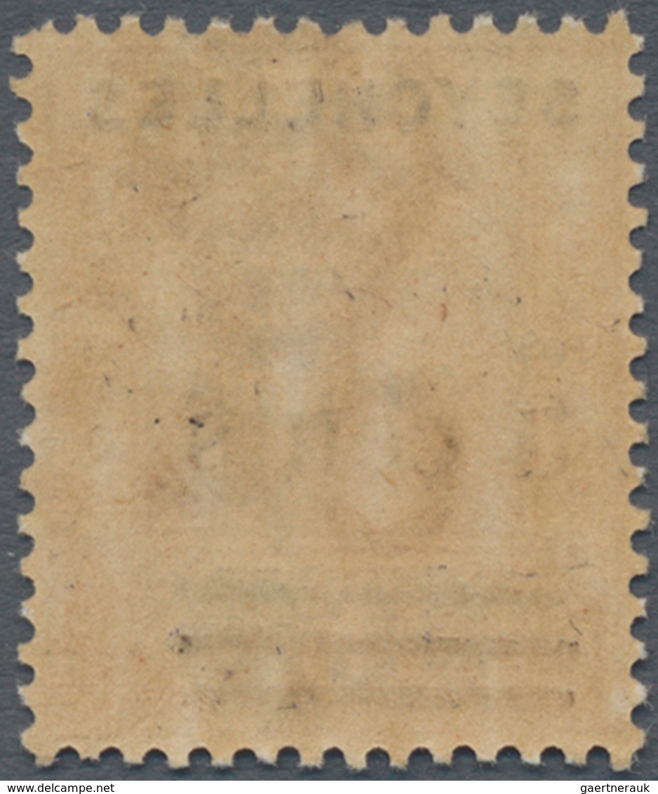 Seychellen: 1901 QV 3c. On 16c. Chestnut & Ultramarine, Variety "OVERPRINT DOUBLE", Mint Never Hinge - Seychellen (...-1976)