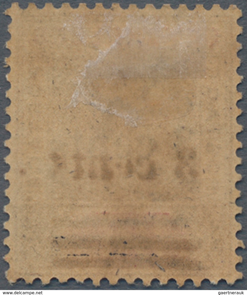 Seychellen: 1901 QV 3c. On 36c. Brown & Carmine, Variety "OVERPRINT INVERTED", Unused Without Gum, F - Seychellen (...-1976)