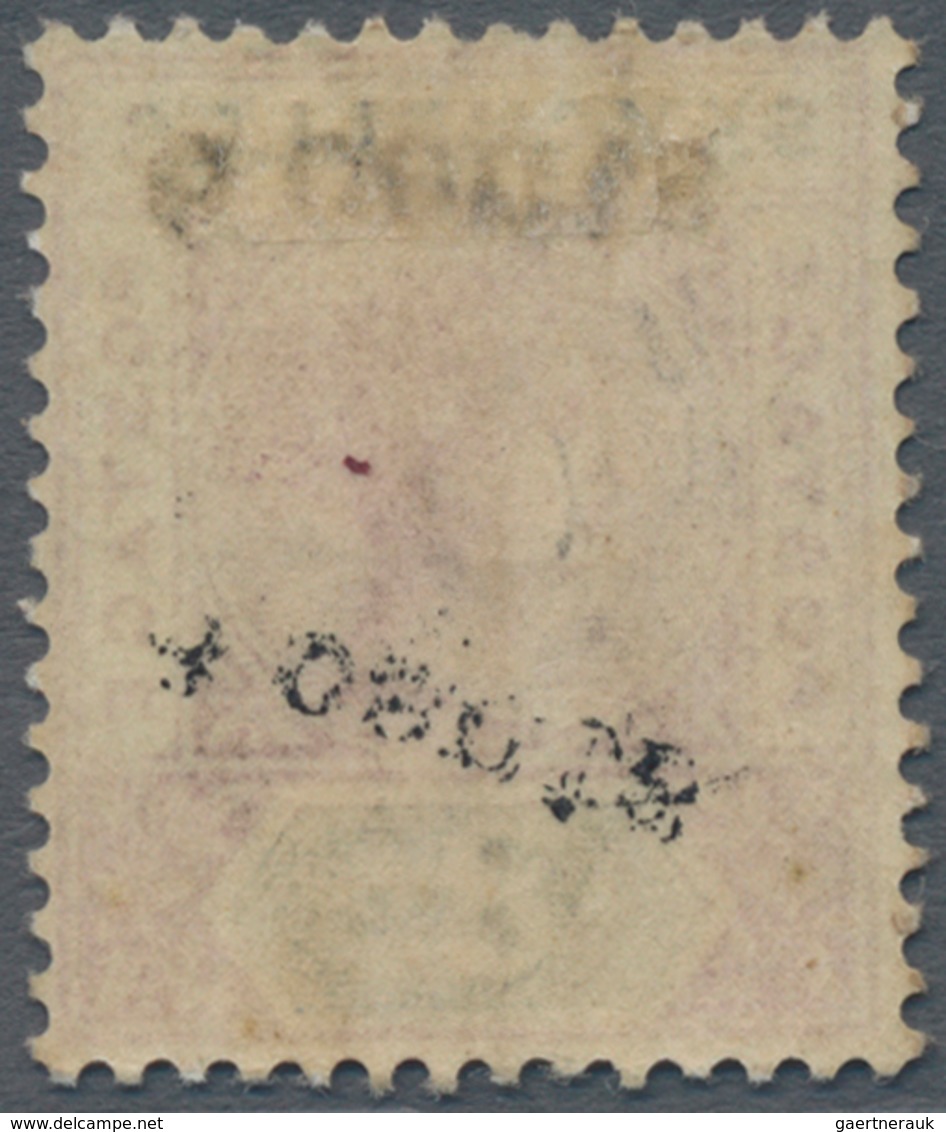 Seychellen: 1901 QV 6c. On 8c. Brown-purple & Ultramarine, Variety "OVERPRINT INVERTED", Mint Lightl - Seychelles (...-1976)