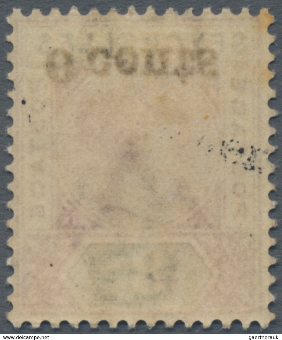 Seychellen: 1901 QV 6c. On 8c. Brown-purple & Ultramarine, Variety "OVERPRINT INVERTED", Mint Lightl - Seychelles (...-1976)