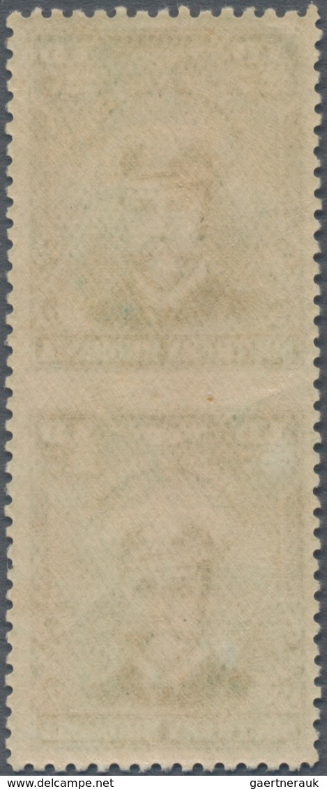 Süd-Rhodesien: 1924-29 KGV. ½d. Green Vertical Pair, IMPERFORATED BETWEEN, Mint Lightly Hinged, Fres - Zuid-Rhodesië (...-1964)