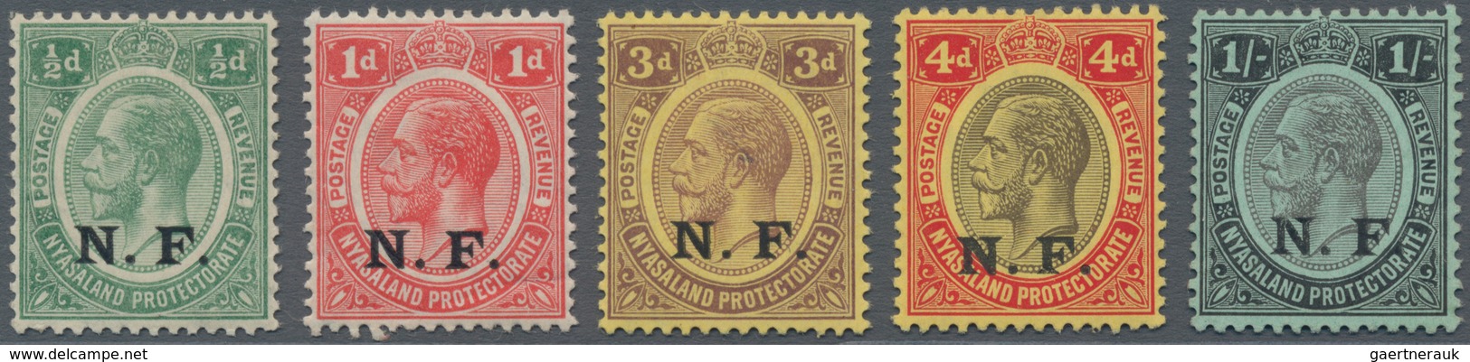 Tanganjika: MAFIA ISLAND 1915-17: KGV. Set Of 13 Indian Stamps Up To 1r. Surcharged "I.E.F." And Opt - Tanganyika (...-1932)