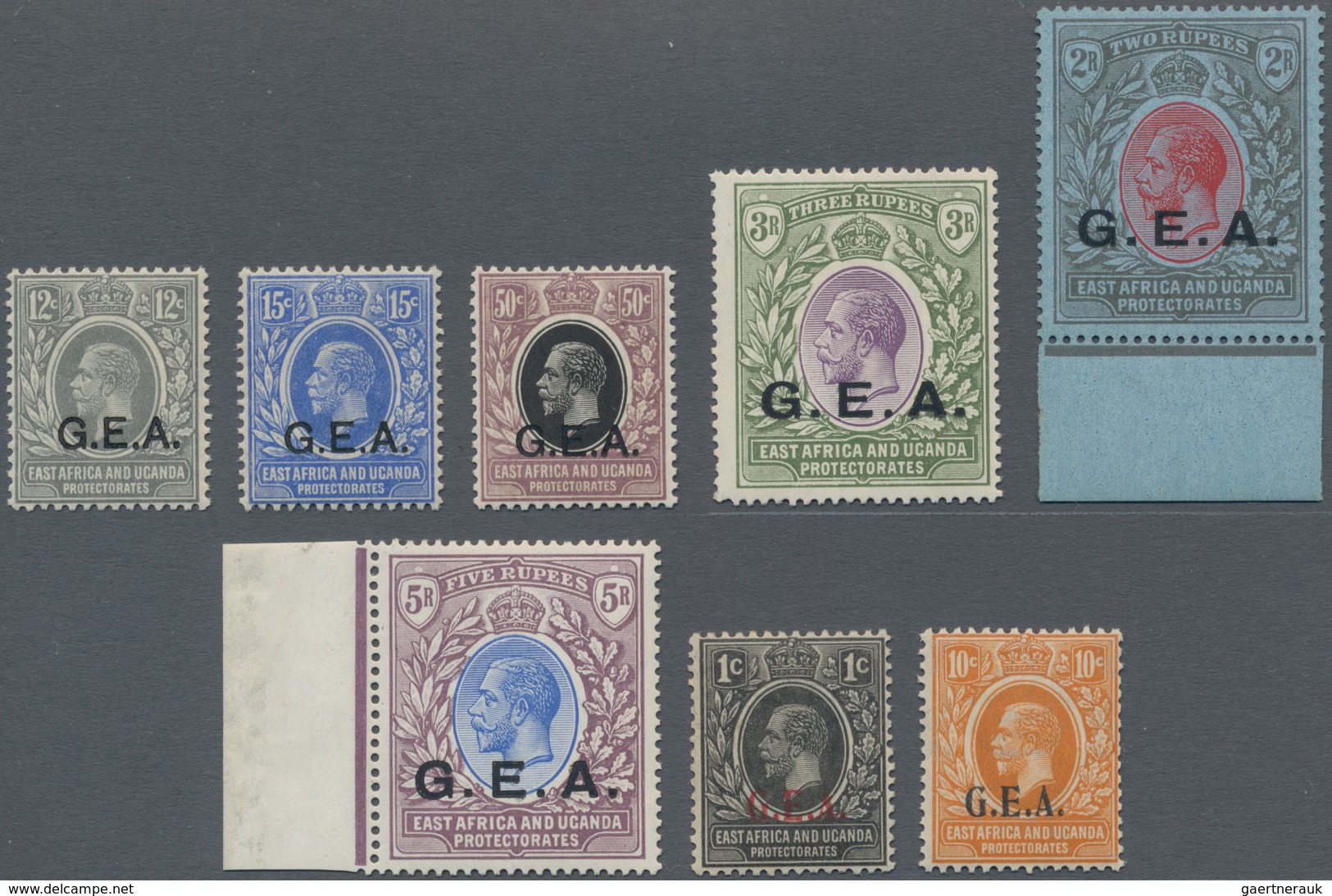 Tanganjika: 1917-22 KGV. Three Issues Including The Main Set Up To 50r. (23 Stamps Incl. Colour Shad - Tanganyika (...-1932)