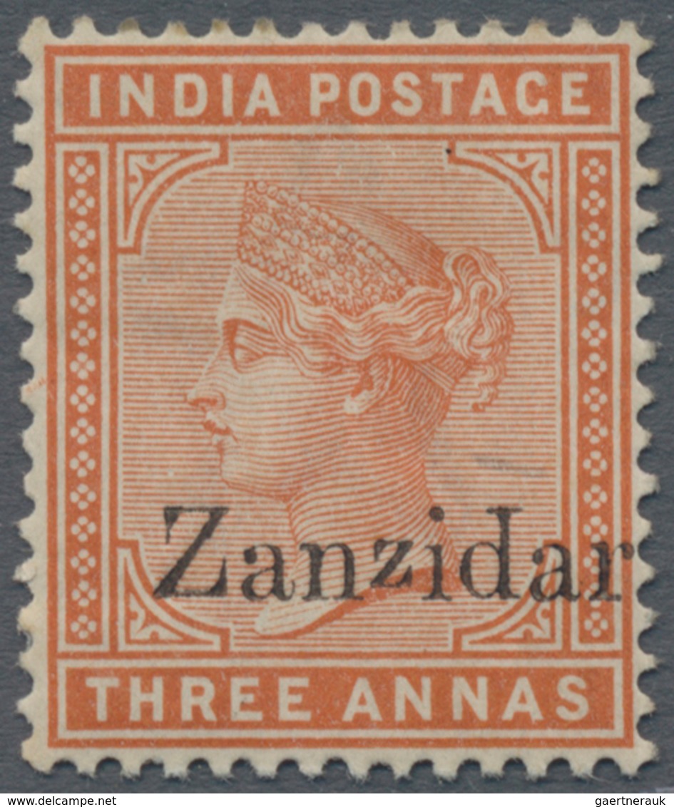 Zanzibar: 1895-96 3a. Brown-orange Showing Ovpt. Variety "Zanzidar" For "Zanzibar", Mounted Mint, Fr - Zanzibar (...-1963)