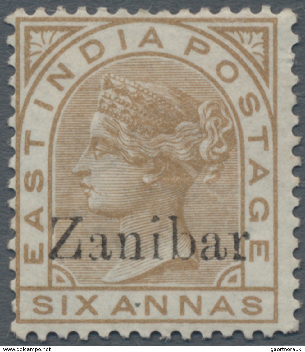 Zanzibar: 1895-96 6a. Pale Brown Showing Ovpt. Variety "Zanibar" For "Zanzibar", Mounted Mint, Fresh - Zanzibar (...-1963)