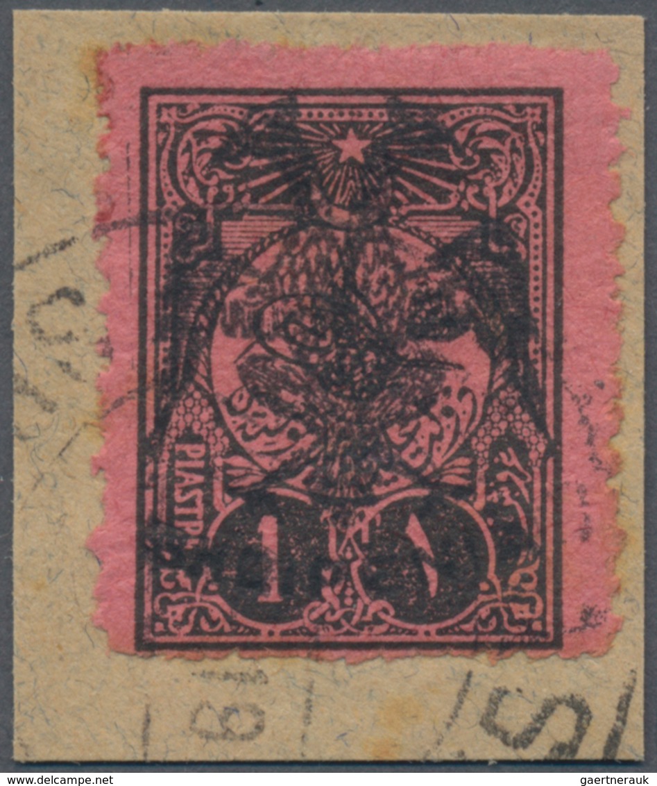 Albanien: 1913, Double Headed Eagle Overprints, 1pi. Black On Rose, Fresh Colour And Normally Perfor - Albania