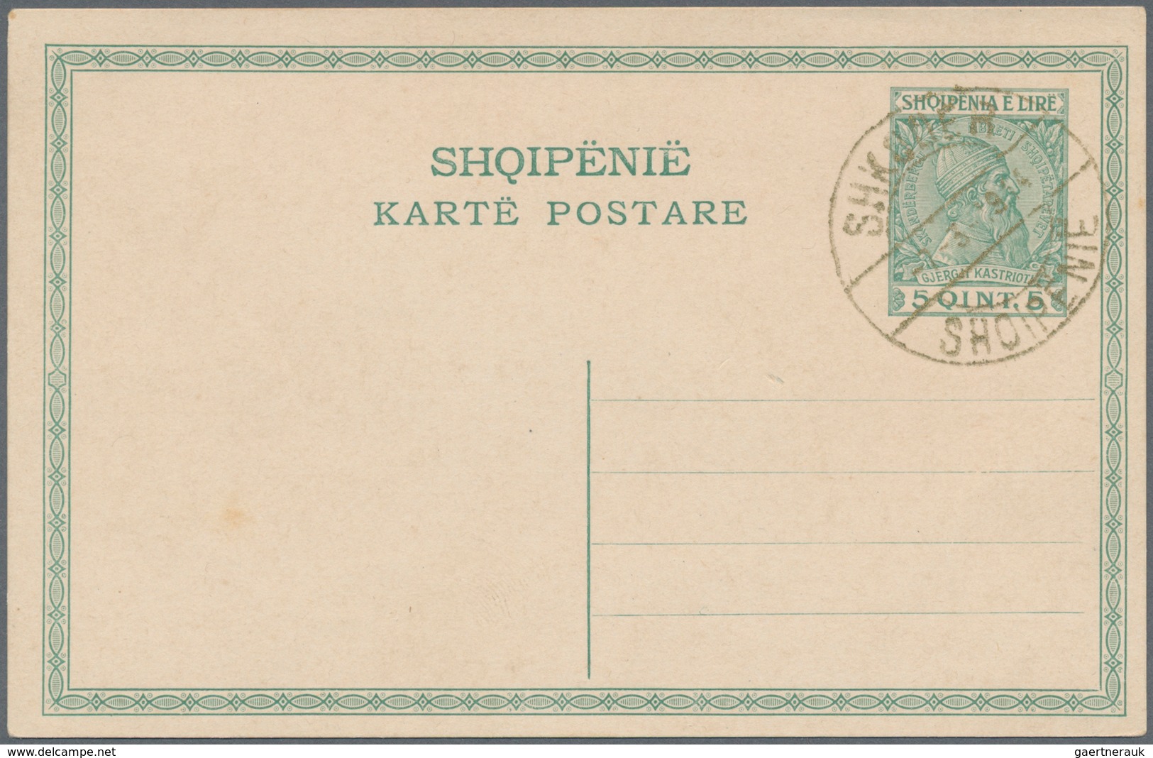 Albanien: 1913, Definitives Skanderberg, 2q.-1fr., Complete Set Of Six Values On Piece Neatly Cancel - Albanie