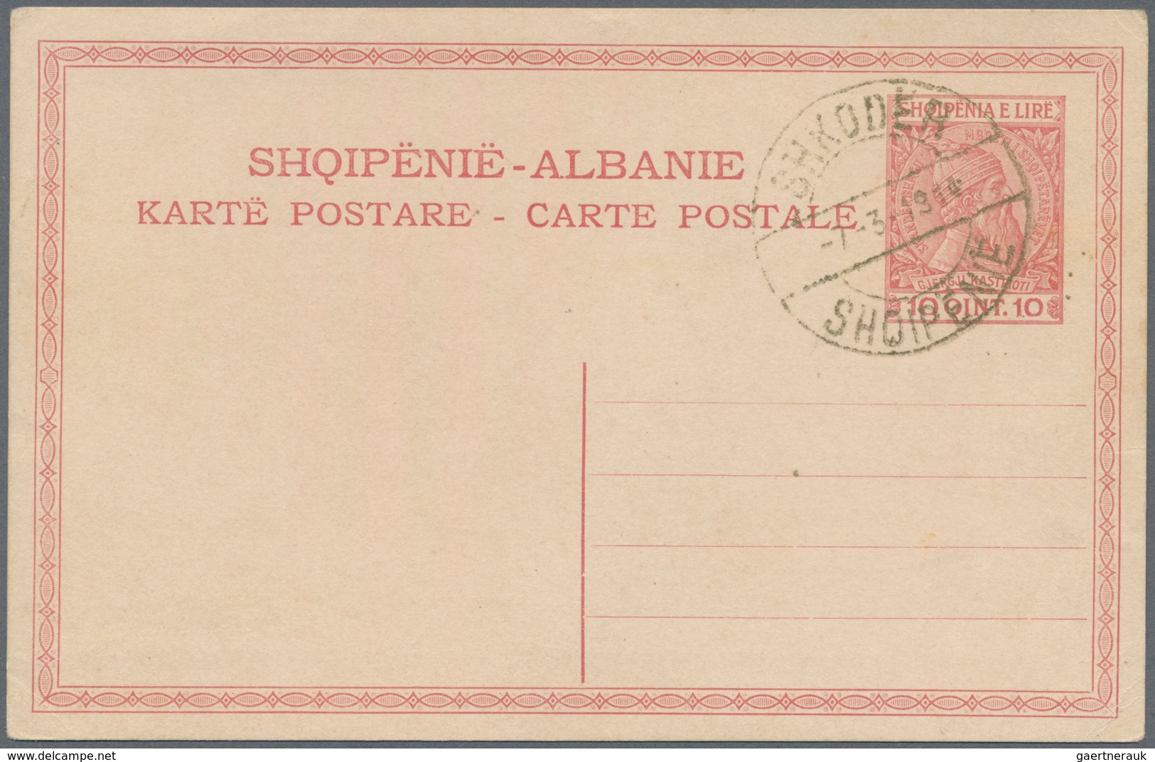 Albanien: 1913, Definitives Skanderberg, 2q.-1fr., Complete Set Of Six Values Each On Piece Neatly C - Albania