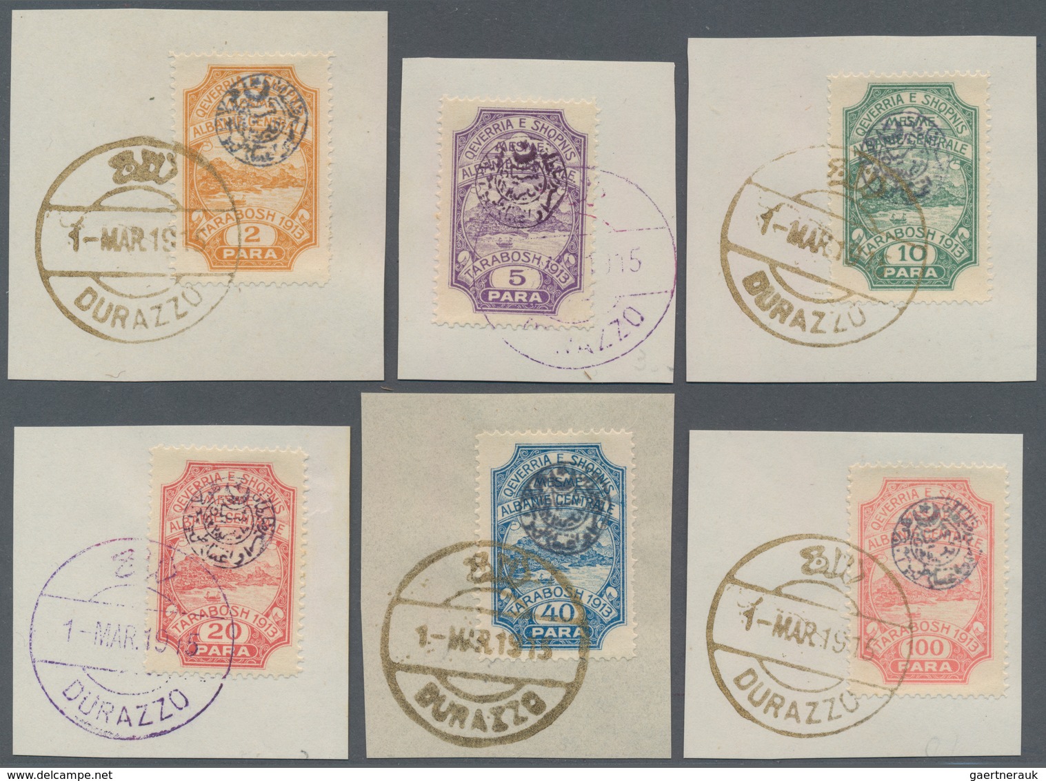 Albanien - Lokalausgaben: ESSAD: 1915, Circular Overprints On Not Isused Stamps, 2pa.-5pi., Complete - Albanië