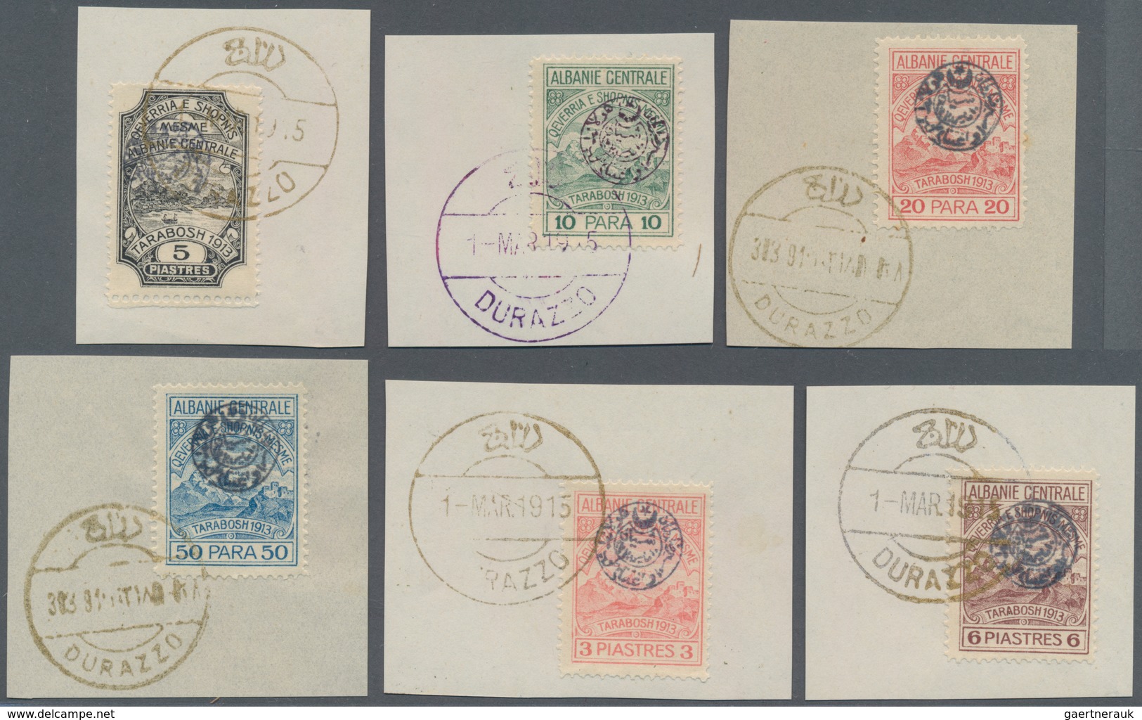 Albanien - Lokalausgaben: ESSAD: 1915, Circular Overprints On Not Isused Stamps, 2pa.-5pi., Complete - Albania