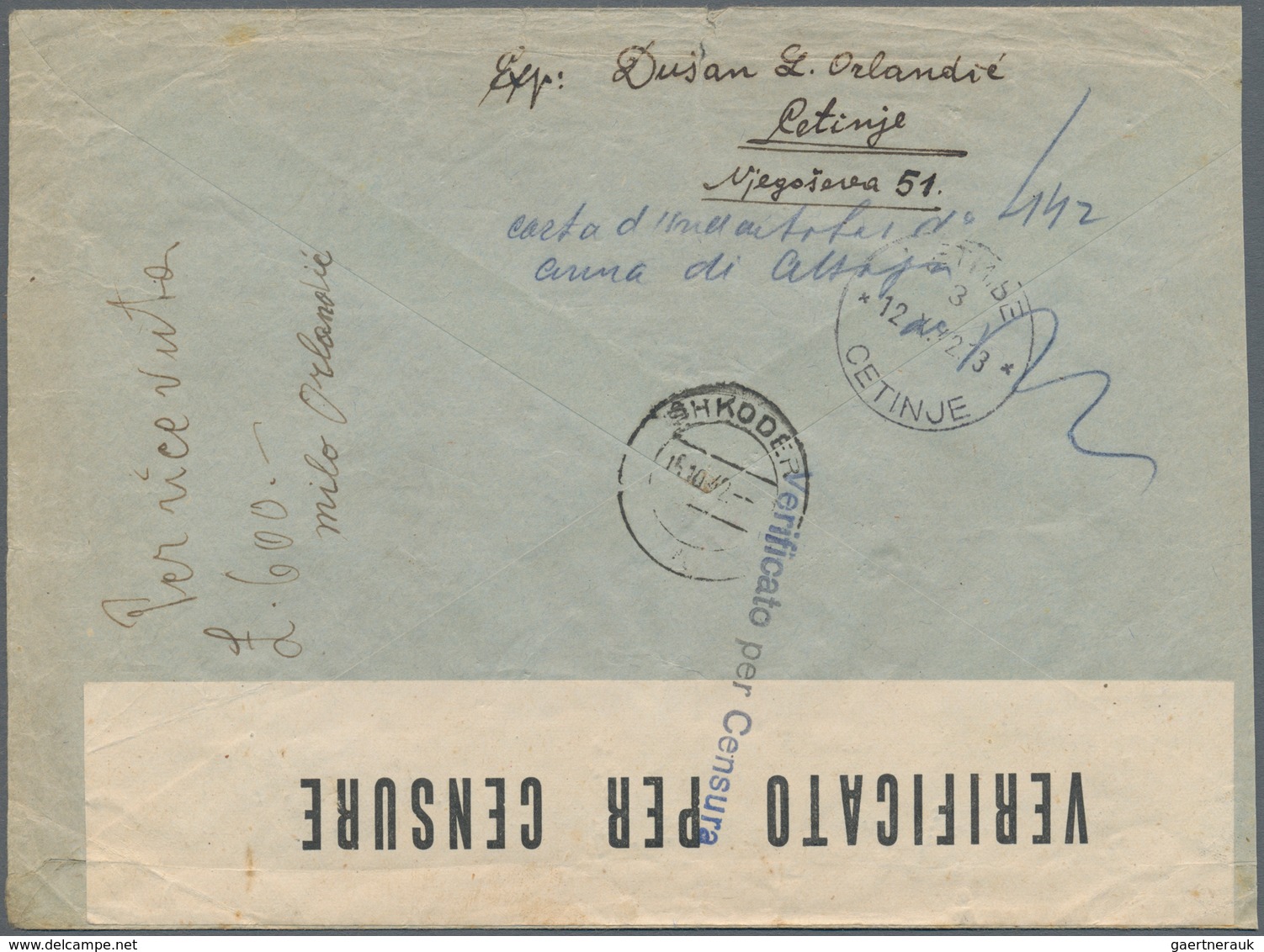 Albanien - Besonderheiten: 1942. Registered Cover Addressed To The Hospital Attached To Camp No 22, - Albanien