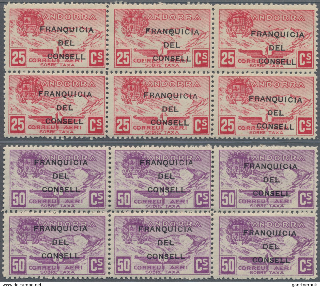 Andorra - Spanische Post: 1932, Not Issued Airmail Set Of 12 With Opt. 'FRANQUICIA DEL CONSELL' In B - Other & Unclassified