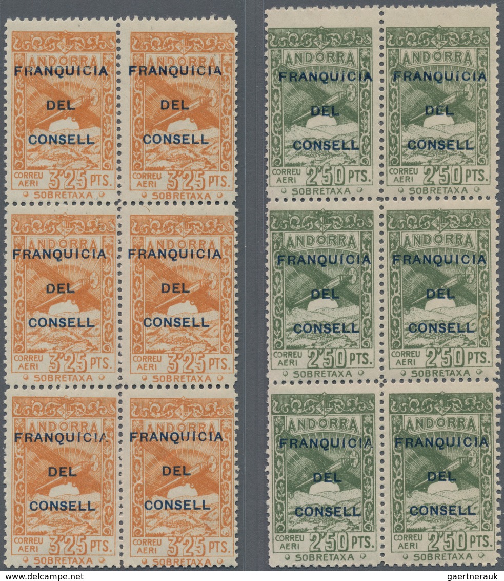 Andorra - Spanische Post: 1932, Not Issued Airmail Set Of 12 With Opt. 'FRANQUICIA DEL CONSELL' In B - Other & Unclassified